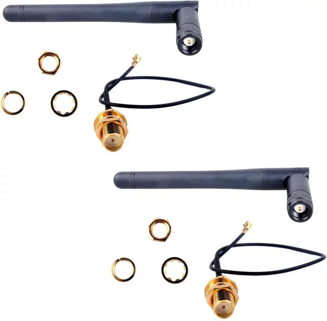 RCmall 2,4 GHz WLAN-Antenne mit U.FL auf SMA-Buchse, 3dBi Gain, Schwarz, 2 Stück - Bild 1