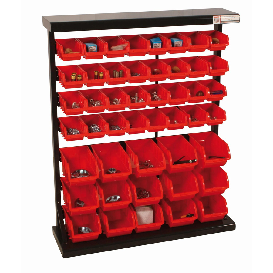 Holzmann Kleinteile Schüttenregal KSR94 aus Blech in Rot pulverbeschichtet - Bild 2