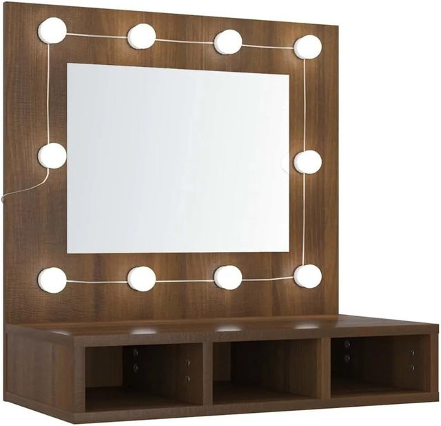 vidaXL Spiegelschrank mit LED-Beleuchtung in Braun Eichen-Optik, B/T/H: 60 x 31,5 x 62 cm - Bild 1