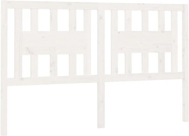 vidaXL Kopfteil aus Massivholz Kiefer in Weiß, rustikales Design, B: 126 cm, T: 4 cm, H: 100 cm - Bild 1