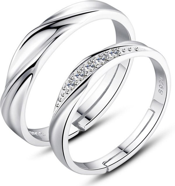 Neoglint Ring Set, Kupfer, Weiß, Zirkonia, Unisex - Bild 1