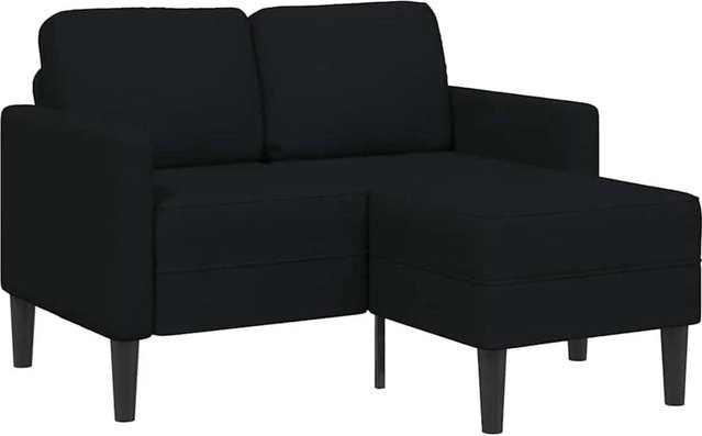 vidaXL 2-Sitzer-Sofa in L-Form mit Chaiselongue, Schwarz, Stoff, Breite: 125 cm, Tiefe: 118 cm, Höhe: 85 cm - Bild 1