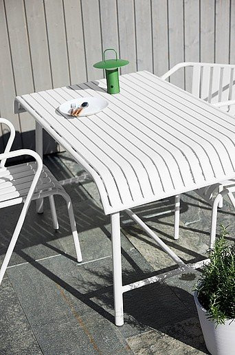Jotex NERJA Esstisch für den Außenbereich aus Aluminium in Weiß, rechteckig, B/T/H: 120 x 80 x 75 cm - Bild 1