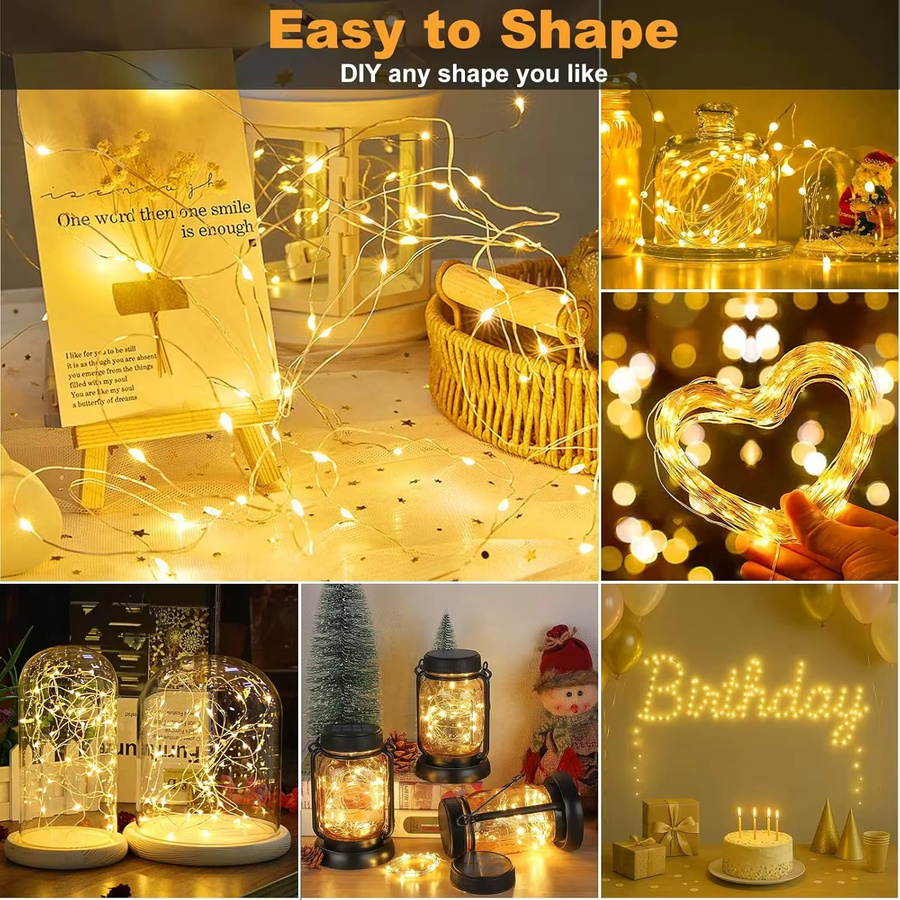 LINYILIGHT RGB LED-Lichterkette in Multicolour, dimmbar und wiederaufladbar, modern für Weihnachtsbaum und Schlafzimmer - Bild 4