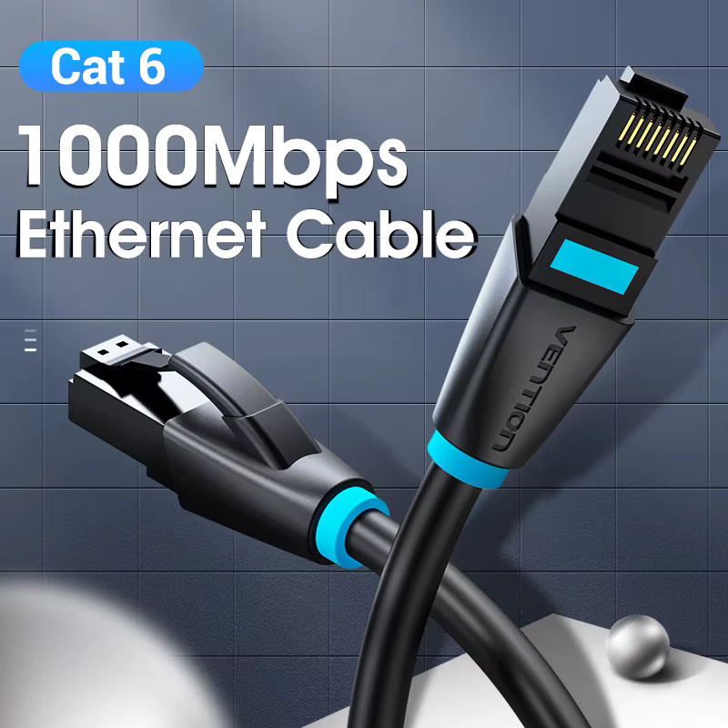 Vention Cat6 Ethernet-Kabel RJ45 UTP Netzwerk-Patchkabel Schwarz 1000 Mbit/s 250 MHz - Bild 2