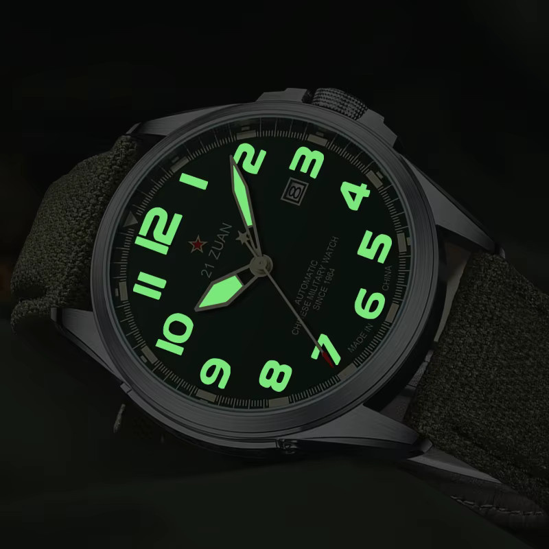 Seagull Armbanduhr, Automatik, Edelstahl, Textil/NATO, Grün, Herren - Bild 2