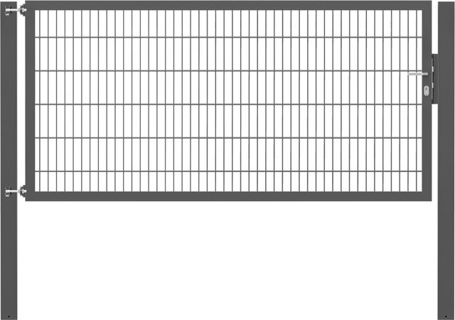 Einzeltor Flexo Plus in Anthrazit mit Pfosten, Breite: 250 cm, Höhe: 120 cm, Pfostenmaße: 100 x 100 cm - Bild 1