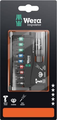 Wera Bit-Set 10-teilig Multicolour mit Phillips, Pozidriv, Innen-Sechskant und Innen-TORX - Bild 1