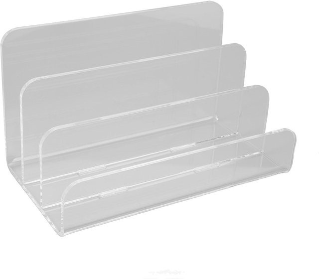 CosyHome Postorganizer Briefhalter aus transparentem Acryl mit 3 Fächern in Weiß - Bild 1