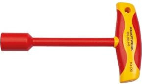 Kraftwerk Steckschlüssel T-Griff mit Schraubendreher 14mm VDE in Rot - Bild 1