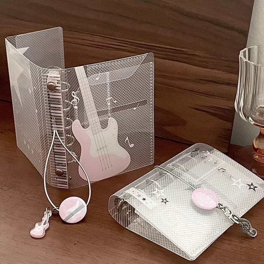 M5 Musik-Thema Ringbuch Notizbuch und Scrapbook aus PP, dreifach faltbarer Kartenorganizer und Fotoalbum in Multicolour - Bild 6