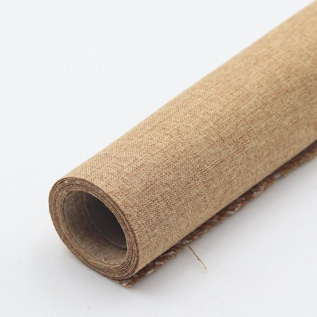 Selbstklebende Leinenstofftapete von beautybaby in Beige, abnehmbarer Hanfstoff im Vintage-Stil für Bastelarbeiten und Fotoautomaten, B x H: 0,2 x 0,3 m - Bild 1