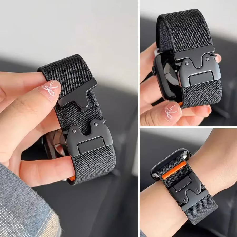 NEY Uhrenarmband Textil/NATO, Schwarz, Unisex - Bild 4