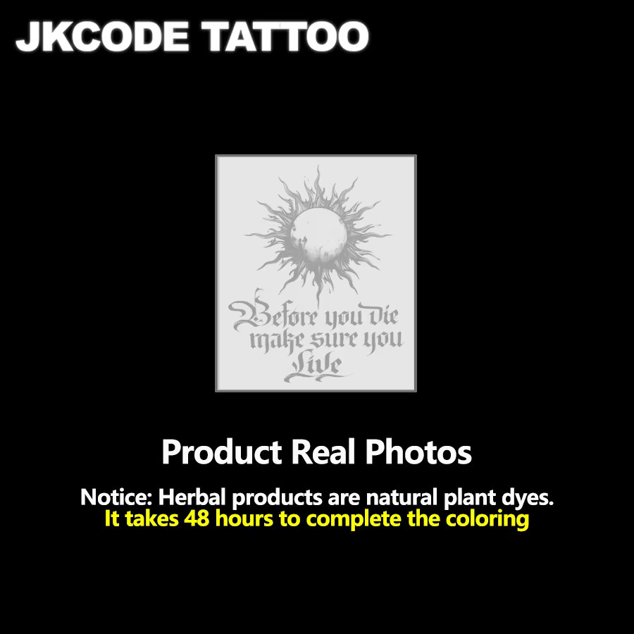 JKCODE TATTOO Temporäre Tattoos, Flammen-Sonnen-Muster, Herren - Bild 3