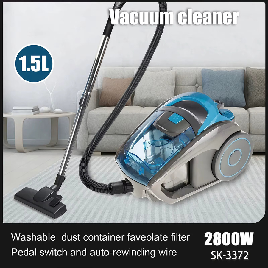 OWJHE Zylinderstaubsauger Blau mit 2800 W und Multi-Cyclon-Filtration, beutelloser Staubsauger für Tierhaare, Hartböden und Teppiche mit 15000 PA Saugkraft - Bild 4