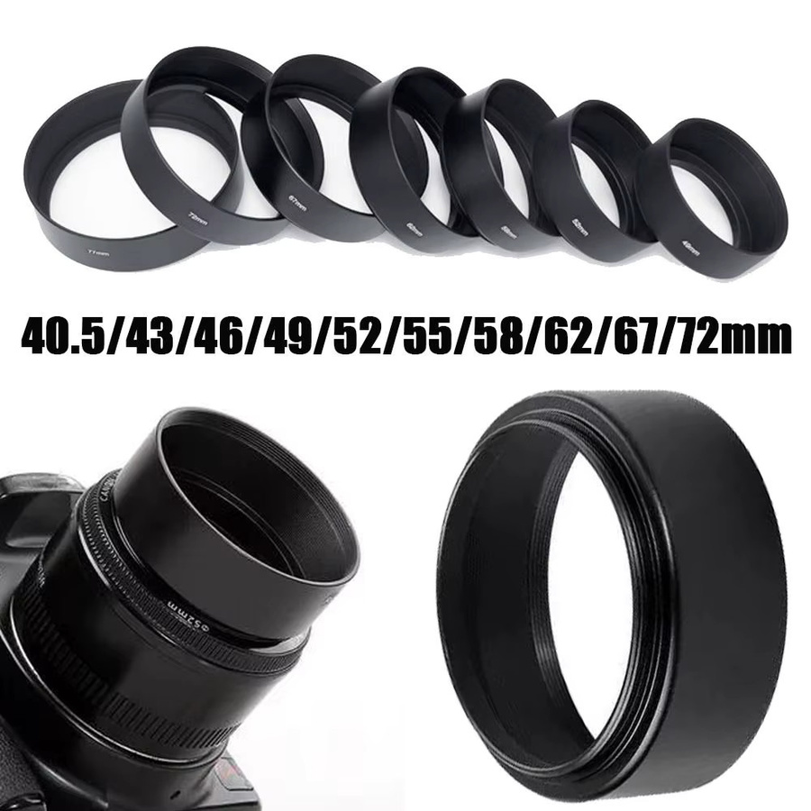 MIIQNUS Universelle Gegenlichtblende aus Metall in Schwarz für Canon und Nikon, verschraubt, blendfreie Abdeckung, Durchmesser: 40,5 mm bis 72 mm - Bild 5