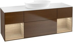 V&B Waschtischunterschrank Finion mit Wandbeleuchtung in Eiche, Breite: 160 cm, Tiefe: 50,1 cm, Höhe: 50,1 cm - Bild 1