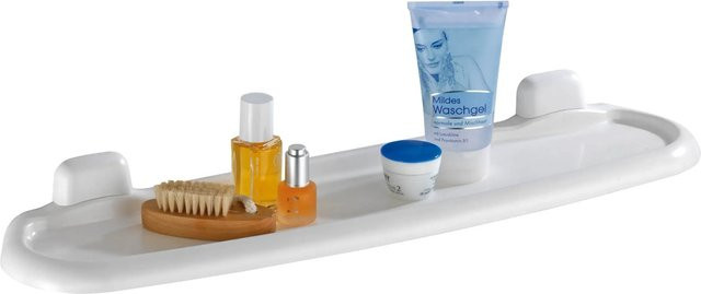 Wenko Wandablage Pure aus Kunststoff in Weiß für Badezimmer und Gäste-WC, B/T/H: 58,0 x 14,0 x 5,5 cm - Bild 1