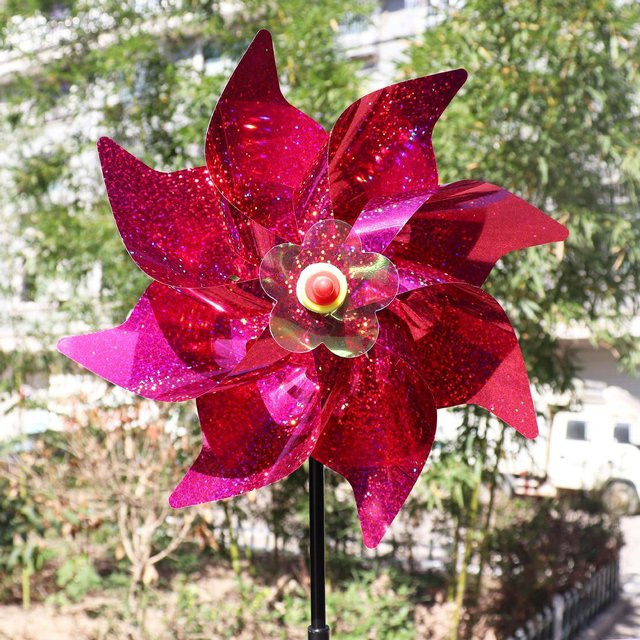 Achteckige Kinder Windmühle von Jiangnan A aus Kunststoff in Pink und Multicolour, Durchmesser: 24 cm - Bild 1