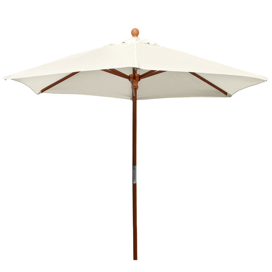 anndora Sonnenschirm rund Natural mit Winddach und UV-Schutz UPF 50+, Durchmesser: 210 cm, Farbe: Beige/White - Bild 1