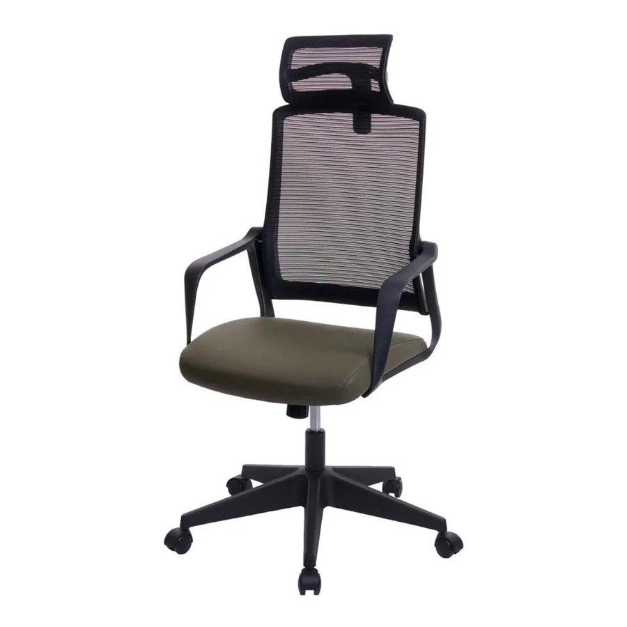 Ergonomischer Bürostuhl MCW J52 mit Kopfstütze und Armlehnen aus Kunstleder, Farbe: Grün, B/T/H: 64 x 66 x 128 cm - Bild 3