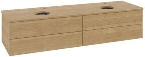 V&B Waschtischunterschrank Antao ohne Frontstruktur in Eiche Honig, B: 160 cm, T: 50 cm - Bild 1