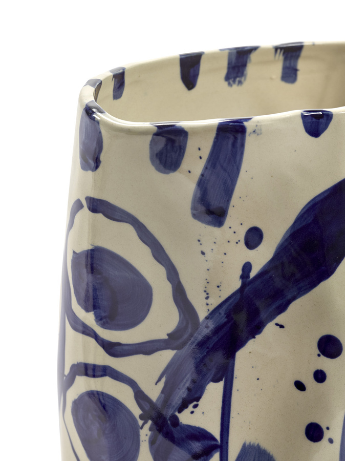 Serax Sophia Vase aus Steinzeug in Blau mit organischen Silhouetten für Schnittblumen - Bild 3
