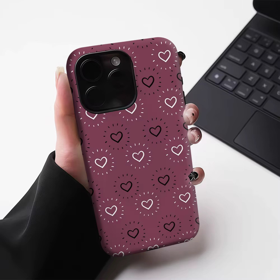 Robuste doppelschichtige Handyhülle mit Magnetfunktion für iPhone 17 16 15 14 13 Pro Max Plus von Potdemiel in Burgunderrot - Bild 4