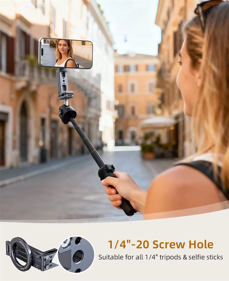 CAMOLO Doppelseitiges magnetisches Handy-Stativ mit Clip, faltbare Tischhalterung und Reisehalterung für iPhone 17/16/15 - Bild 5