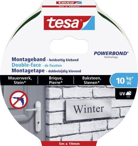 tesa Powerbond Montageband BRICK & STONE Schwarz, Länge: 5 m, Breite: 19 mm - Bild 1