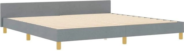 vidaXL Polsterbett mit Kopfteil in Hellgrau, B/T/H: 200 x 200 x 128 cm - Bild 1