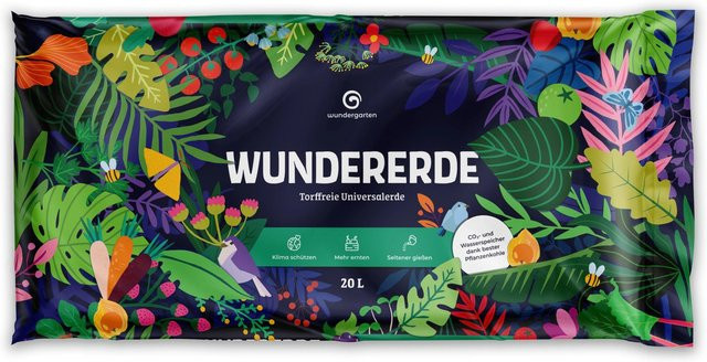 Wundergarten Wundererde Torffreie Pflanzerde mit Pflanzenkohle für Garten, Balkon und Zimmerpflanzen, 20 l - Bild 1