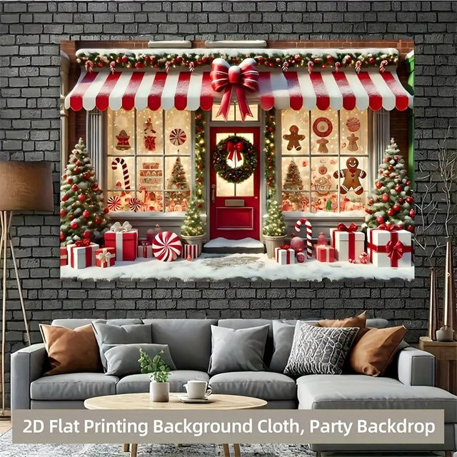 VIKAMA Weihnachts Wandteppich für Outdoor und Indoor als Wandbehang zur Weihnachtsdekoration - Bild 1
