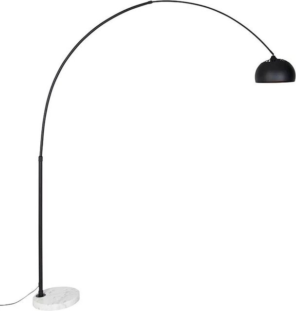 QAZQA Moderne Bogenleuchte XXL in Schwarz und Weiß, verstellbar und dimmbar mit Marmorfuß und Metallgestell - Bild 1