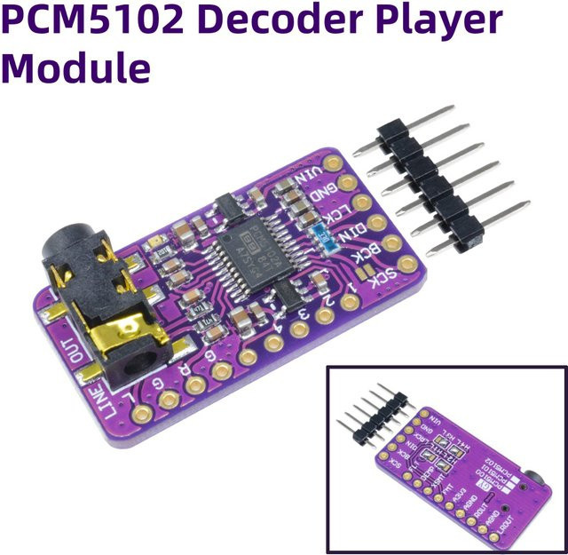 diymore PCM5102A DAC Decoder Modul I2S pHAT Digital Audio Sound Card für Raspberry Pi in Lila - Bild 1