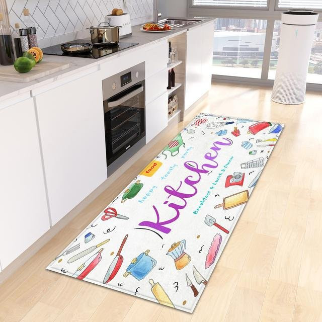 Karpetti Küchenbodenmatte mit Streifenmuster, rutschfeste und waschbare Fußmatte für Wohnzimmer, Schlafzimmer oder Balkon, B/T: 50 x 150 cm, Mehrfarbig - Bild 1