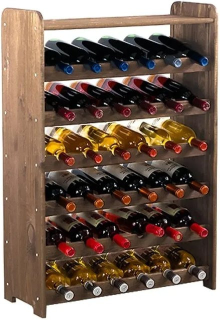 PROREGAL Pinotwine Weinregal aus massivem Kiefernholz, Braun geölt, H x B x T: 87,2 x 63,2 x 26,5 cm, Platz für 36 Flaschen - Bild 1