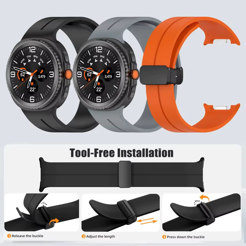 CAOWTAN Uhrenarmband Silikon, Magnetschnalle, Samsung Galaxy Watch 8 - Bild 4