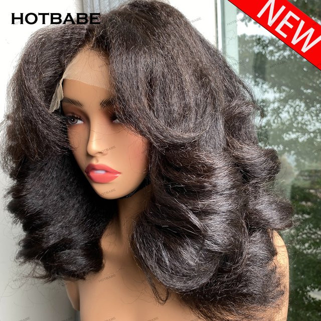 HOTBABE Perücke aus Echthaar, Curly Kinky Straight, HD Lace Frontal, Damen - Bild 1