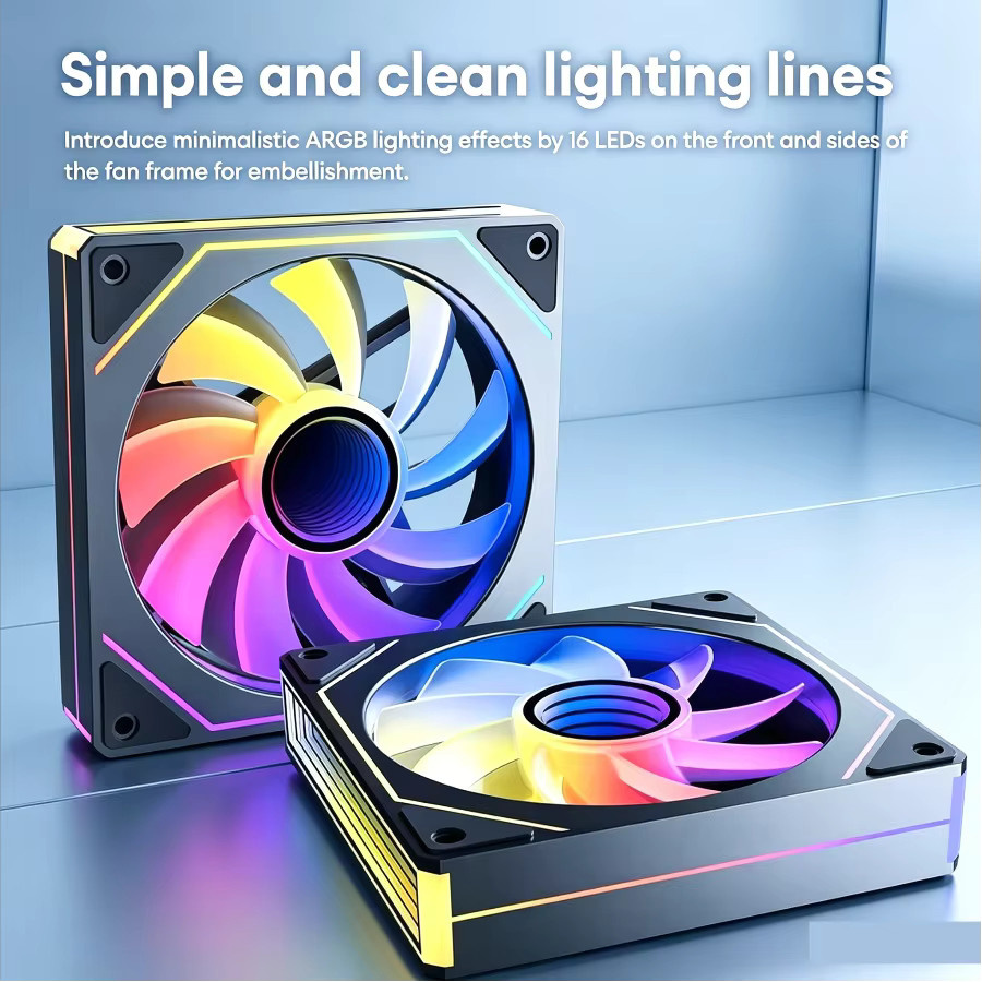 OUYUANSU Prism 7PRO H-Line Gehäusekühlventilator mit Divine Light Synchron 5V ARGB und Ultraschall-Stummschaltung in Weiß - Bild 4