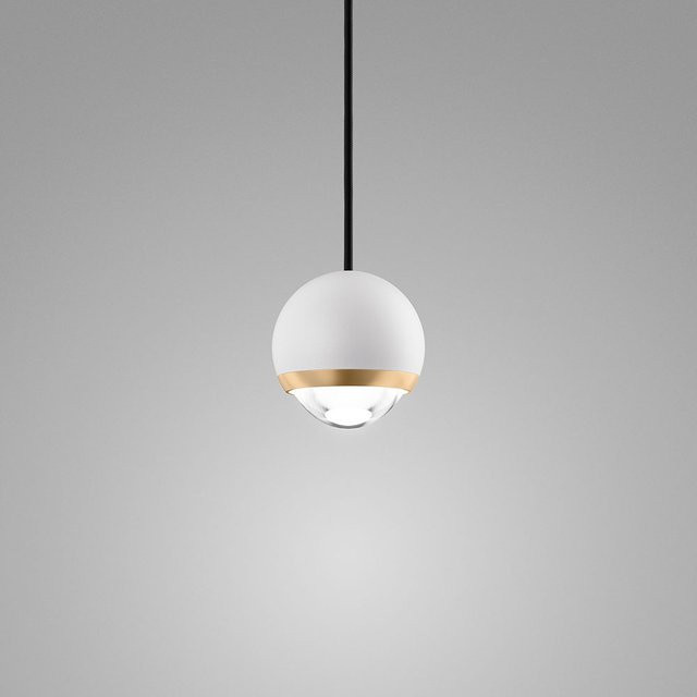 DLS Lighting Cleo Move LED-Pendelleuchte in Weiß und Messing mit dimmbarer warmweißer LED (3000K) - Bild 1