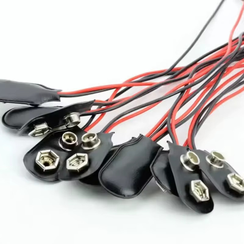 9V Batterieclip I-Typ mit Kabel und Hartplastikgehäuse in Schwarz, 5 oder 10 Stück - Bild 2