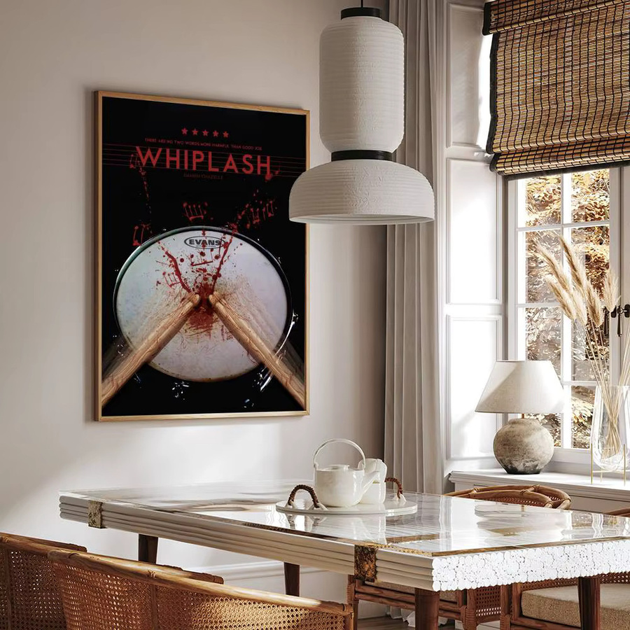 Retro Whiplash Film Poster in Schwarz-Weiß als grafisches Kunstwerk für deine Wanddekoration - Bild 3