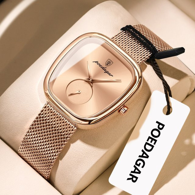 POEDAGAR Armbanduhr, Quarz, Edelstahl, Silber, Damen - Bild 1