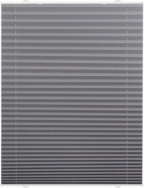Lichtblick Plissee Haftfix Grau, semi-transparent, B: 70 cm, H: 130 cm - Bild 1