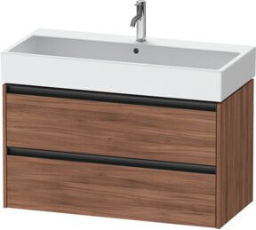 Duravit Waschtischunterschrank Ketho.2 in Nussbaum Natur mit 2 Schubladen, wandhängend, B: 98,4 cm, T: 46 cm, H: 54,9 cm - Bild 1