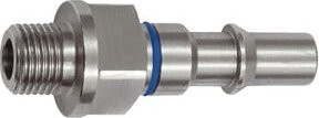 Riegler Unverwechselbarer Nippel NW 6, ISO 6150 C, G 1/8 AG, Blau/Silber, Edelstahl - Bild 1