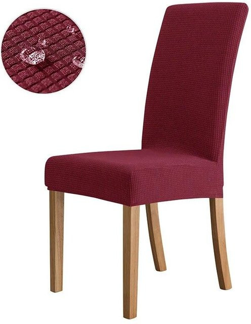 Wasserdichter und elastischer Jacquard-Stuhlbezug von BC-Warm Home in Rot für Esszimmer und Bankette - Bild 1