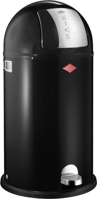 WESCO KICKBOY Abfallsammler mit Pedal aus Edelstahl in Schwarz, B/T/H: 40,0 x 40,2 x 77,5 cm - Bild 1
