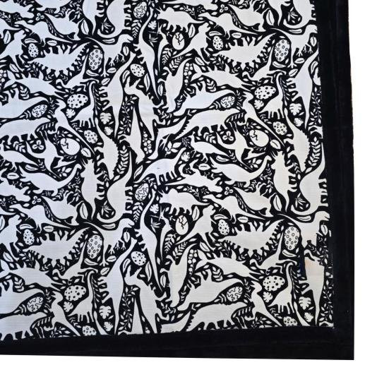 HOMEKA DIY Ausmaldecke aus Polyester, Waschbare Basteldecke zum Selbstgestalten, Grau/Weiß - Bild 1
